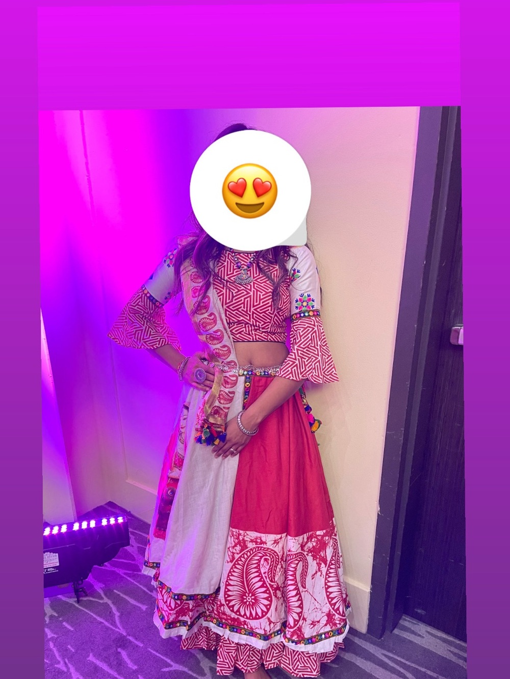 Women's Pink and White Printed Lehenga Skirt - Ethnic Party Wear